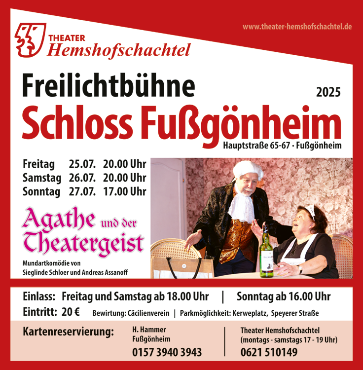 Gastspiel Fußgönheim 07/2025 - Agathe und der Theatergeist